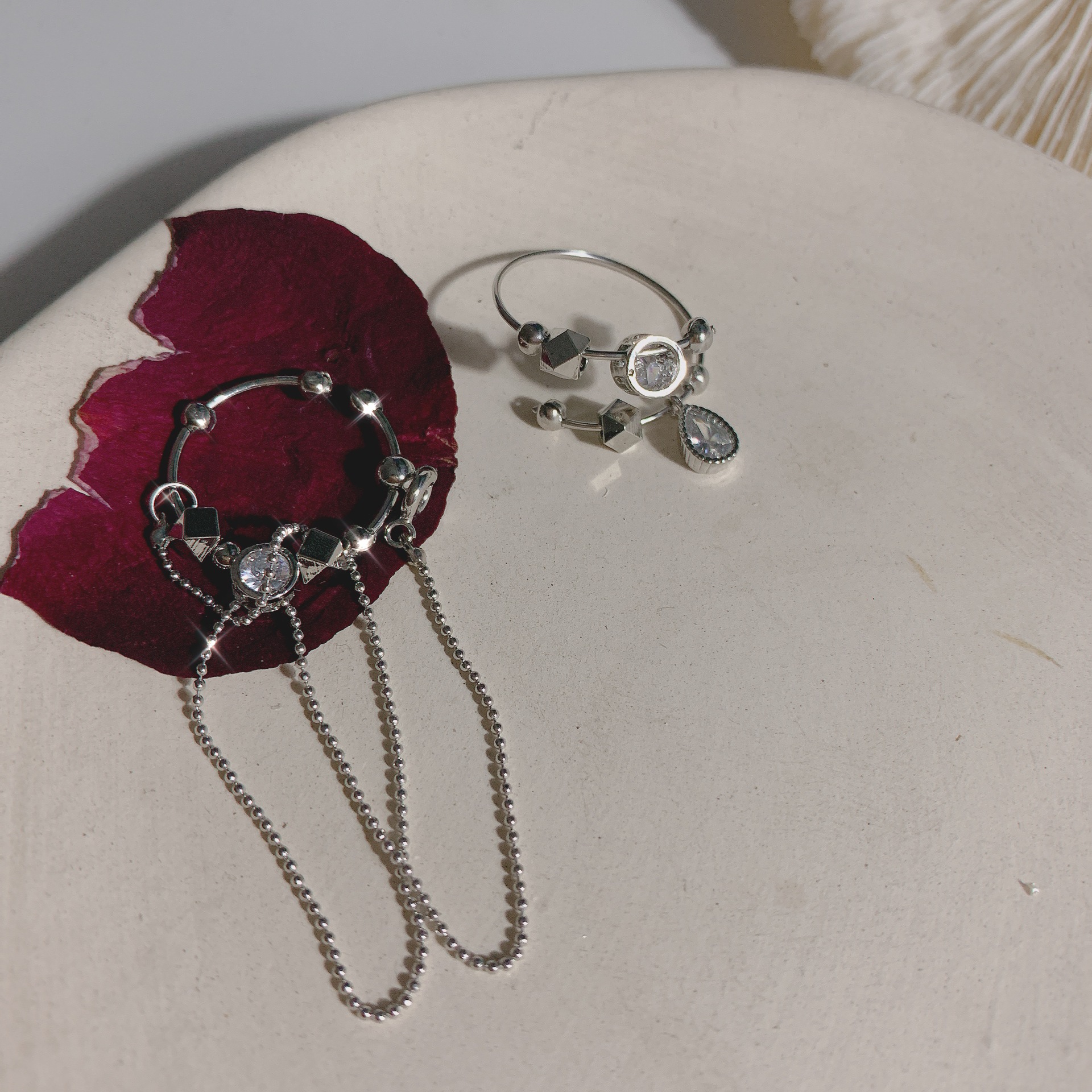 Mining Girl Designer Model Opening Adjustable Simple Combination More than Couple Rings Women's Ring Mining Girl Designer Model Opening Adjustable Simple Combination More than Couple Rings Women's Ring