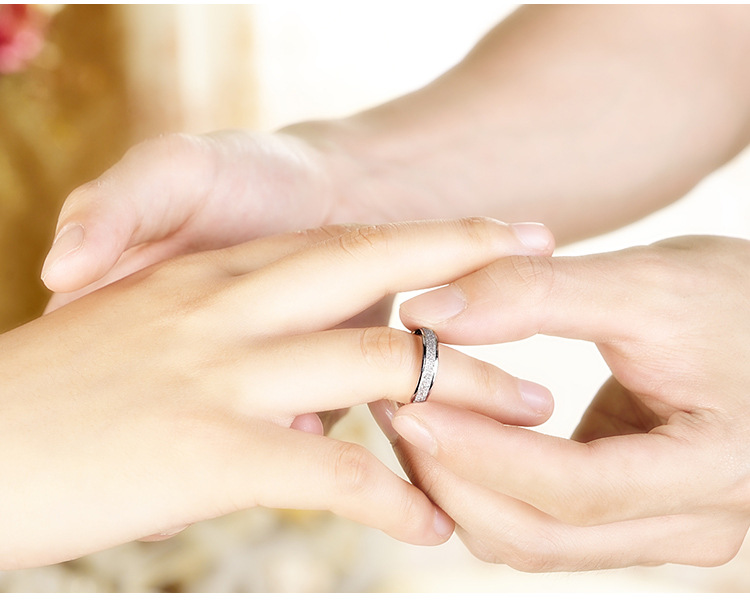 S925 Sterling Silver Frosted Men and Women Couple Couple Rings Little Finger Ring Engagement Ring Silver Accessories