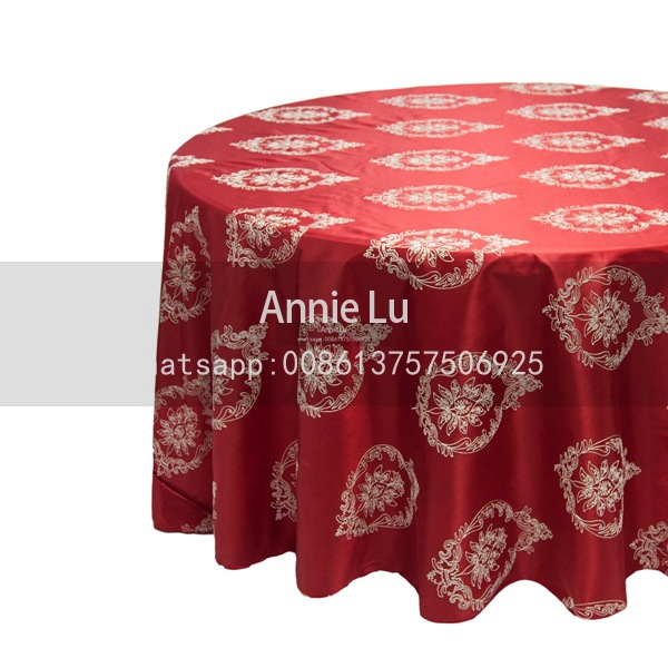 Festive Chinese Red Series Chameleon Three-Dimensional Embroidered Flower Custom Fashion Wedding Hotel Decorative Tablecloth Chair Cover Festive Chinese Red Series Chameleon Three-Dimensional Embroidered Flower Custom Fashion Wedding Hotel Decorative Tablecloth Chair Cover