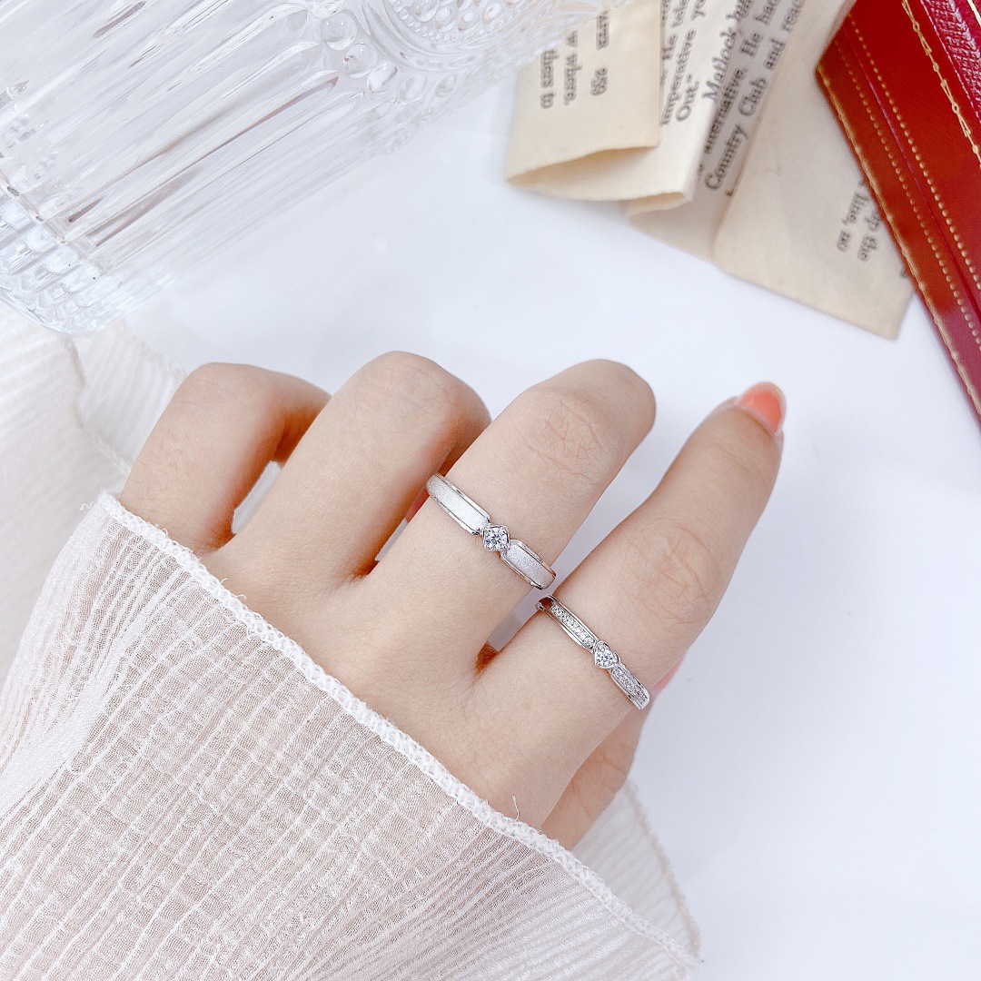Ring Sterling Silver Couple&#039;s Ring Ins Special-Interest Design Senz Mark Simple Wedding Love Couple Rings