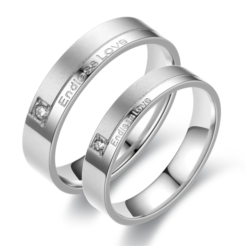 for CrossBorder Creative Endless Love Couple Couple Rings Korean Jewelry Whole Diamond Titanium Steel Couple Ring