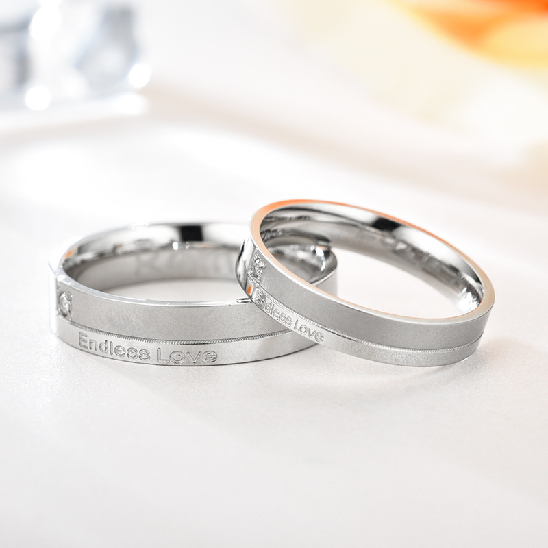 for CrossBorder Creative Endless Love Couple Couple Rings Korean Jewelry Whole Diamond Titanium Steel Couple Ring for CrossBorder Creative Endless Love Couple Couple Rings Korean Jewelry Whole Diamond Titanium Steel Couple Ring