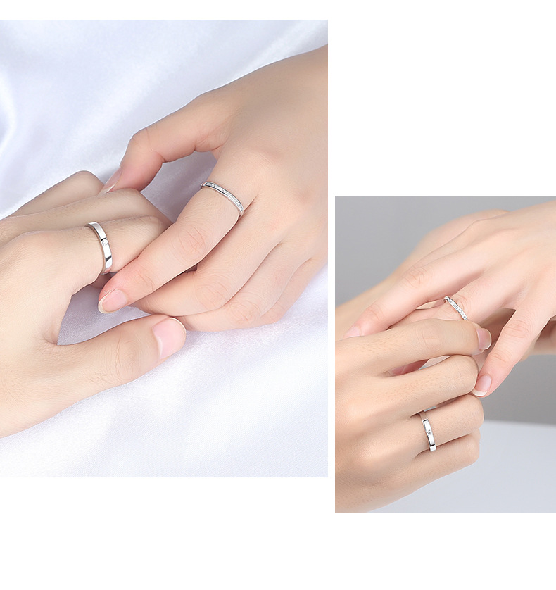 Ring and Women's Gift Commemorative Love Token Starry Couple 925 Sterling Silver Ring Couple Couple Rings