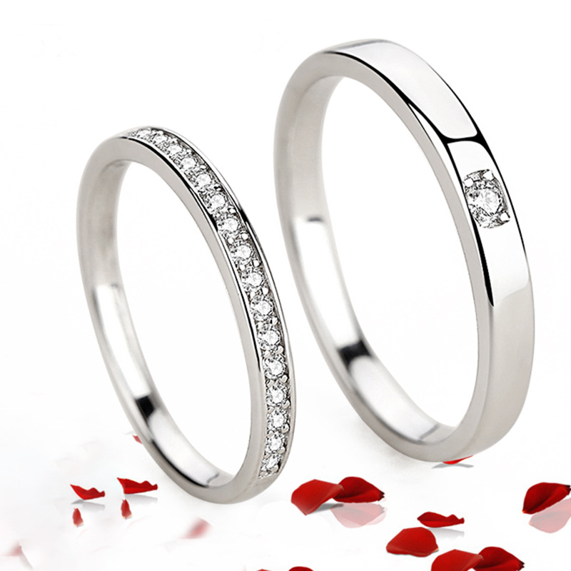 Ring and Women&#039;s Gift Commemorative Love Token Starry Couple 925 Sterling Silver Ring Couple Couple Rings