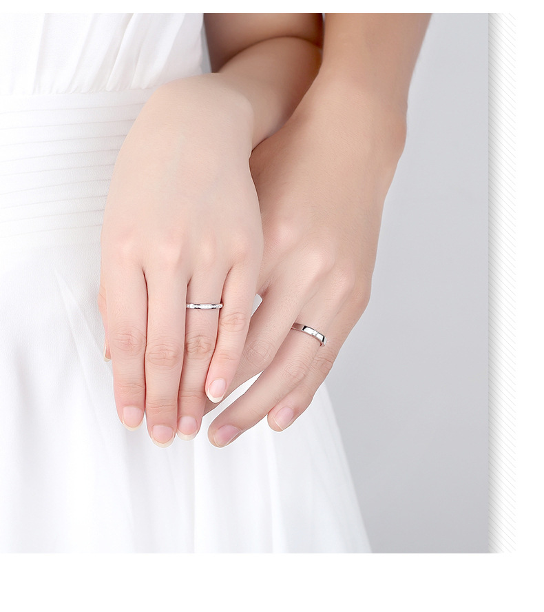 Ring and Women's Gift Commemorative Love Token Starry Couple 925 Sterling Silver Ring Couple Couple Rings