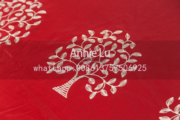 Festive Chinese Red Exquisite Embroidered Three-Dimensional Flower Custom Fashion Wedding Hotel Decorative Tablecloth Tablecloth Chair Cover