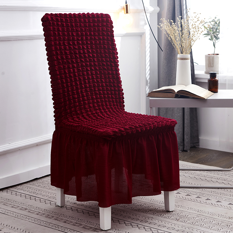 Puffy Skirt Bubble Grid Household One-Piece Elastic Universal Dining Table Seat Cover Chair Cover Chair Cover Simple Modern