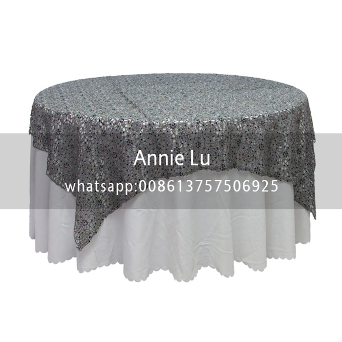 Wedding Fashion Personality Spider Web Sequins Water Soluble Embroidered Tablecloth Hotel Wedding Celebration Decoration Fabric Tablecloth Chair Cover