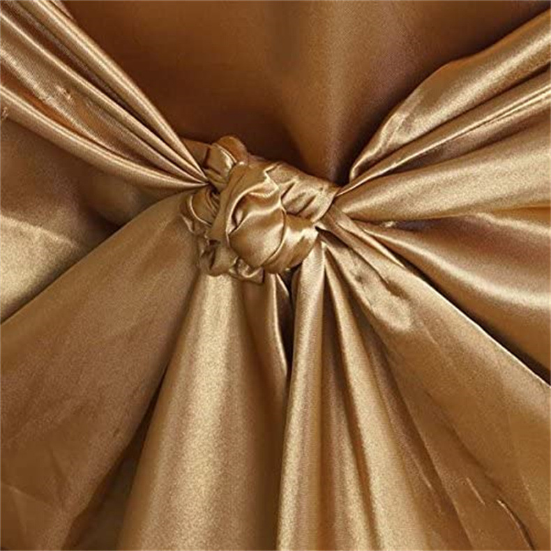 Amazon Hot-Selling Hotel Wedding Solid Color Banquet Chair Cover Satin Satin Universal Chair Cover