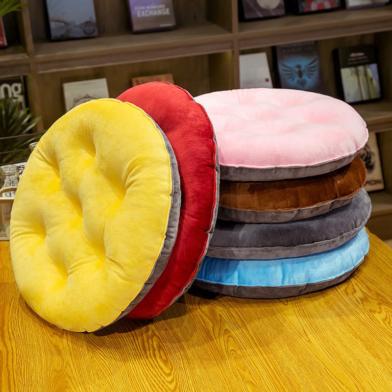 Crystal Velvet Cushion Cute Color Matching Chair Cushion Autumn Winter Warm Seat Cushion Student Chair Cushion Office Chair Cushion