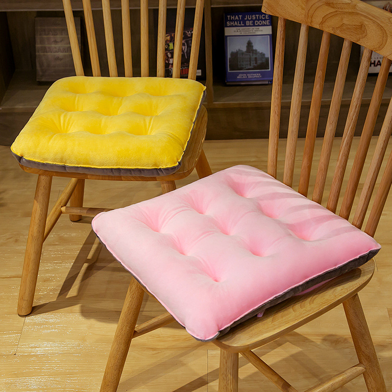Crystal Velvet Cushion Cute Color Matching Chair Cushion Autumn Winter Warm Seat Cushion Student Chair Cushion Office Chair Cushion