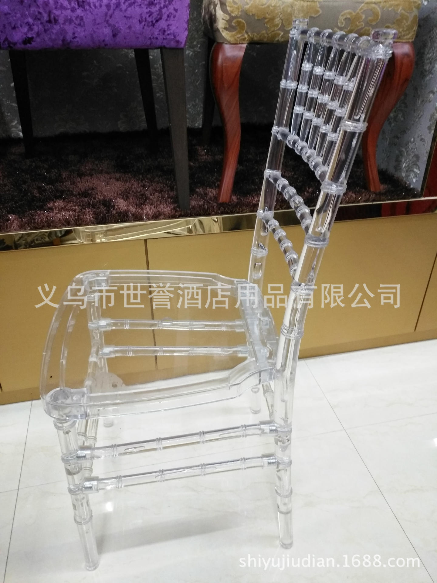 Yiwu acrylic transparent crystal supply bamboo chair bamboo chair chair Outdoor Wedding Chair