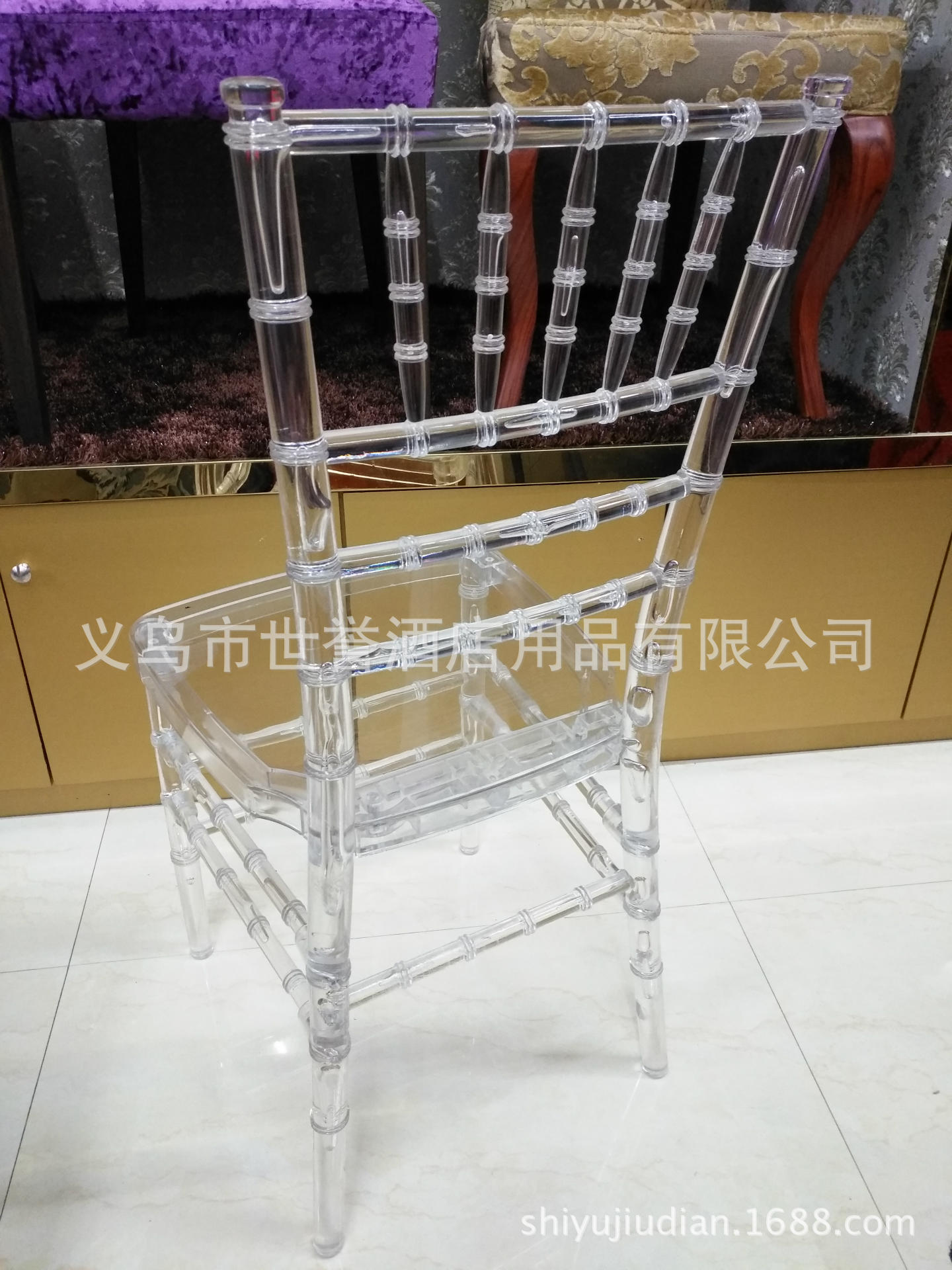 Yiwu acrylic transparent crystal supply bamboo chair bamboo chair chair Outdoor Wedding Chair
