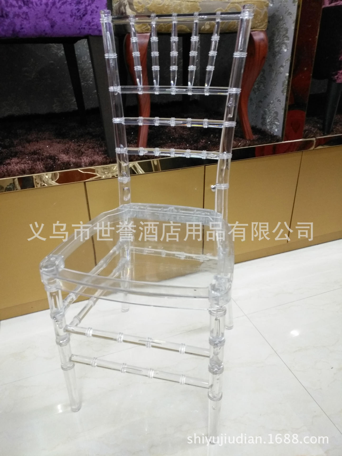 Yiwu acrylic transparent crystal supply bamboo chair bamboo chair chair Outdoor Wedding Chair