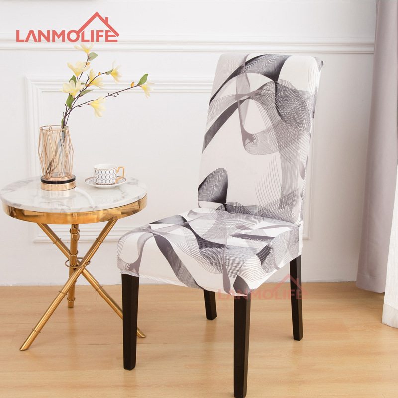 Factory Wholesale Thickened Elastic Chair Cover Hotel Household Euclidean Geometry Printed One-Piece Chair Cover