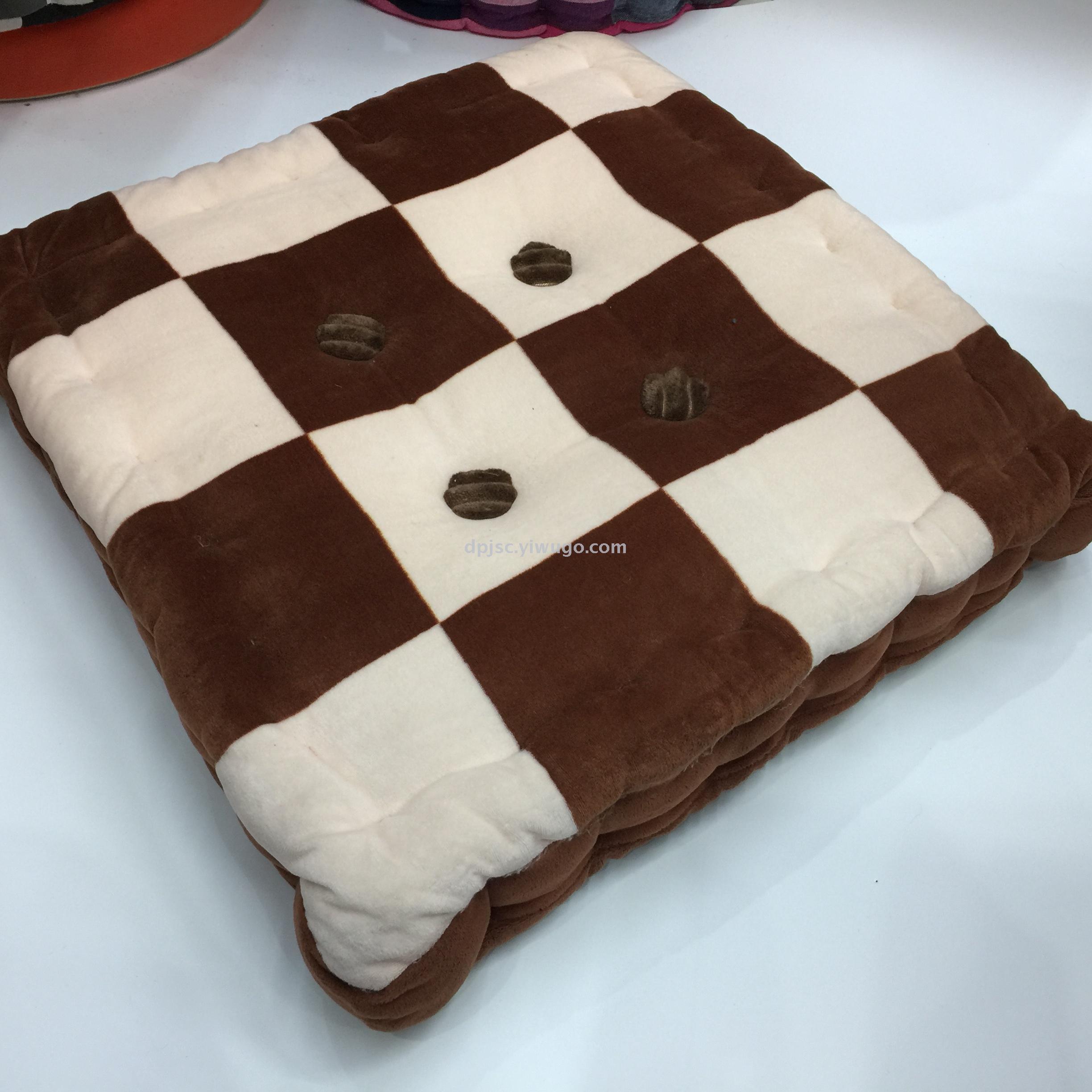 Plaid crystal velvet fat man cushion cushion for leaning on raised cushion, thickened office chair cushion