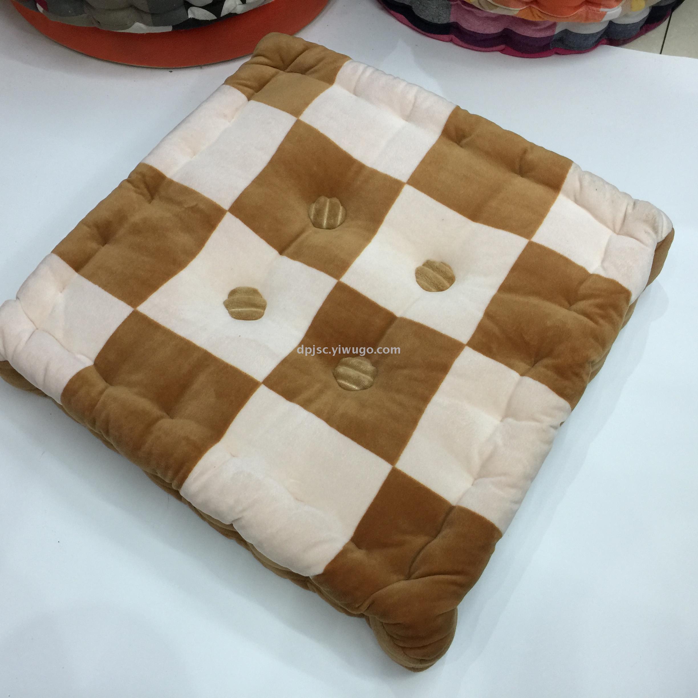 Plaid crystal velvet fat man cushion cushion for leaning on raised cushion, thickened office chair cushion