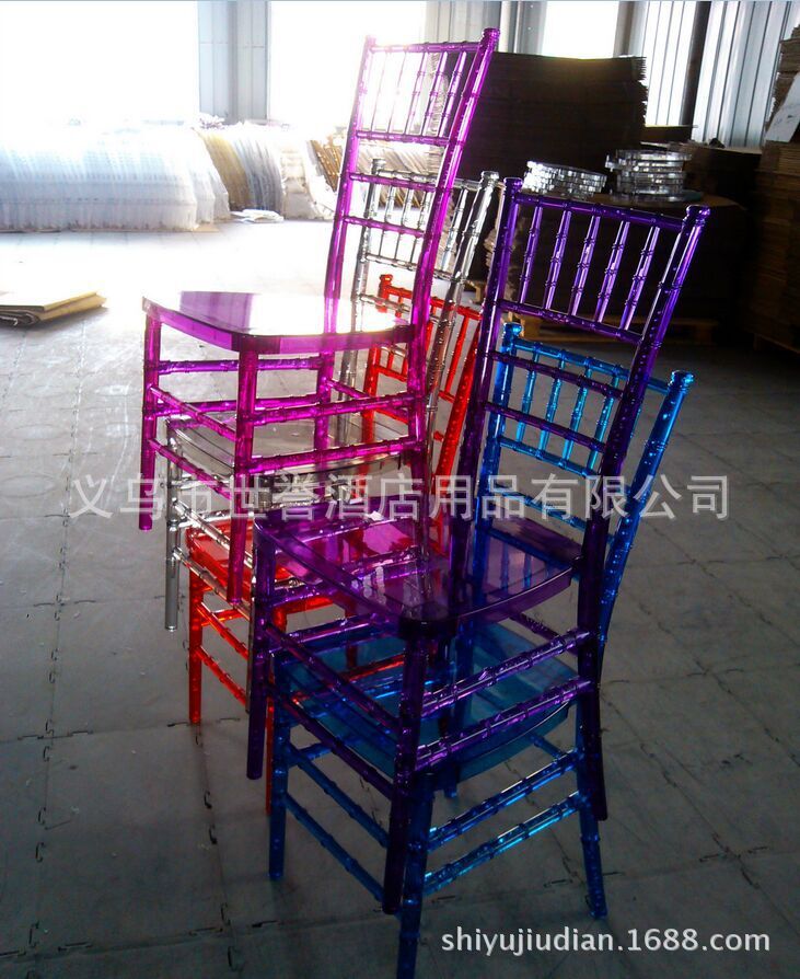 Yiwu transparent acrylic resin Crystal Wedding Chair bamboo chair bamboo chair
