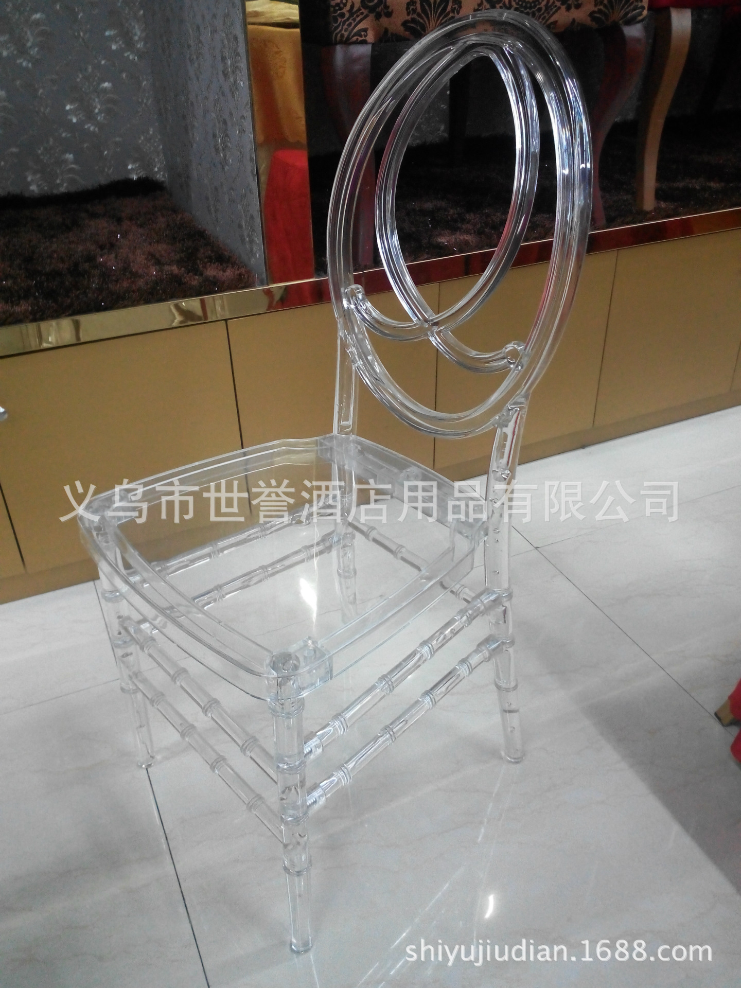 Yiwu transparent acrylic resin Crystal Wedding Chair bamboo chair bamboo chair