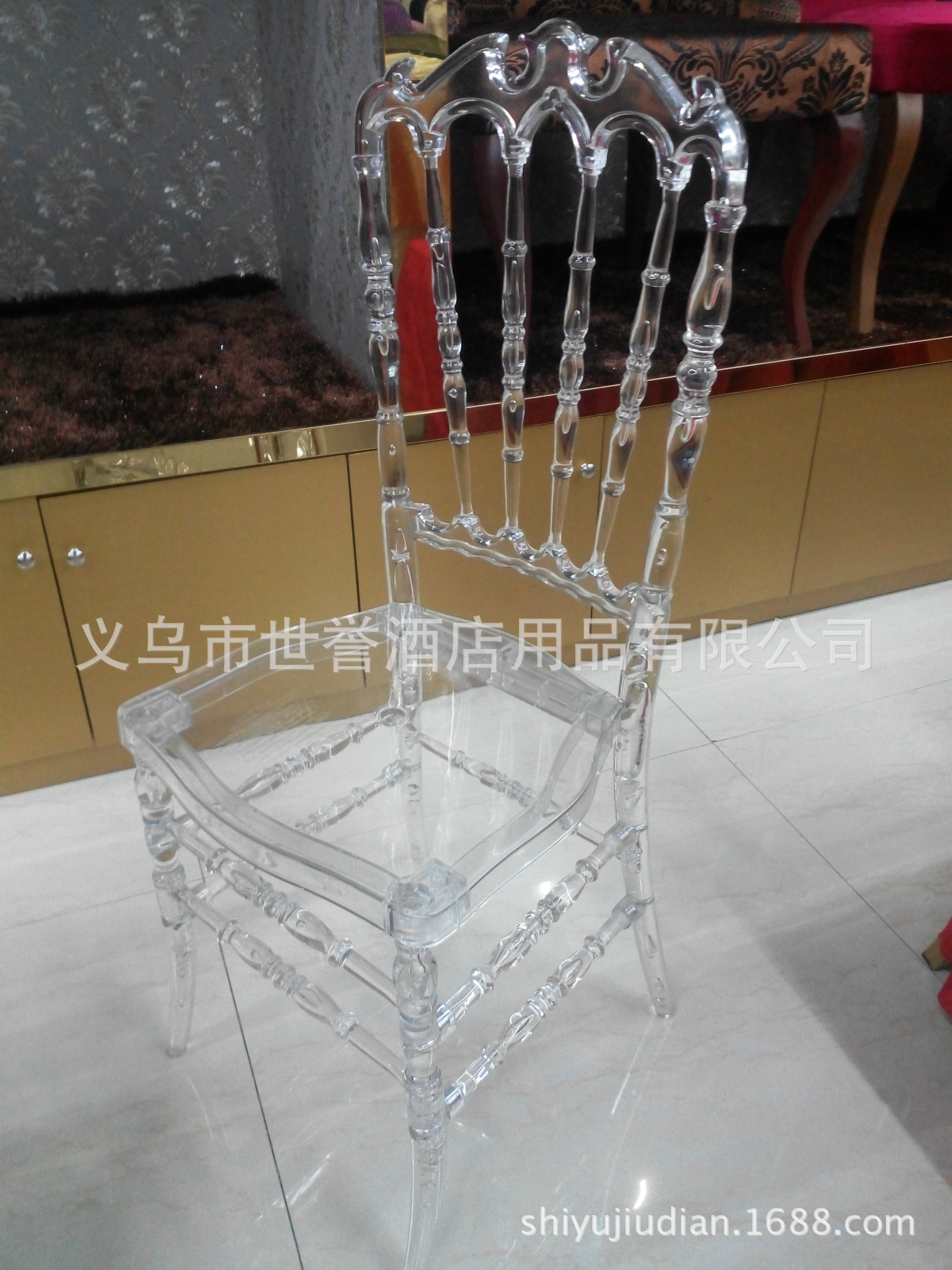 Yiwu transparent acrylic resin Crystal Wedding Chair bamboo chair bamboo chair