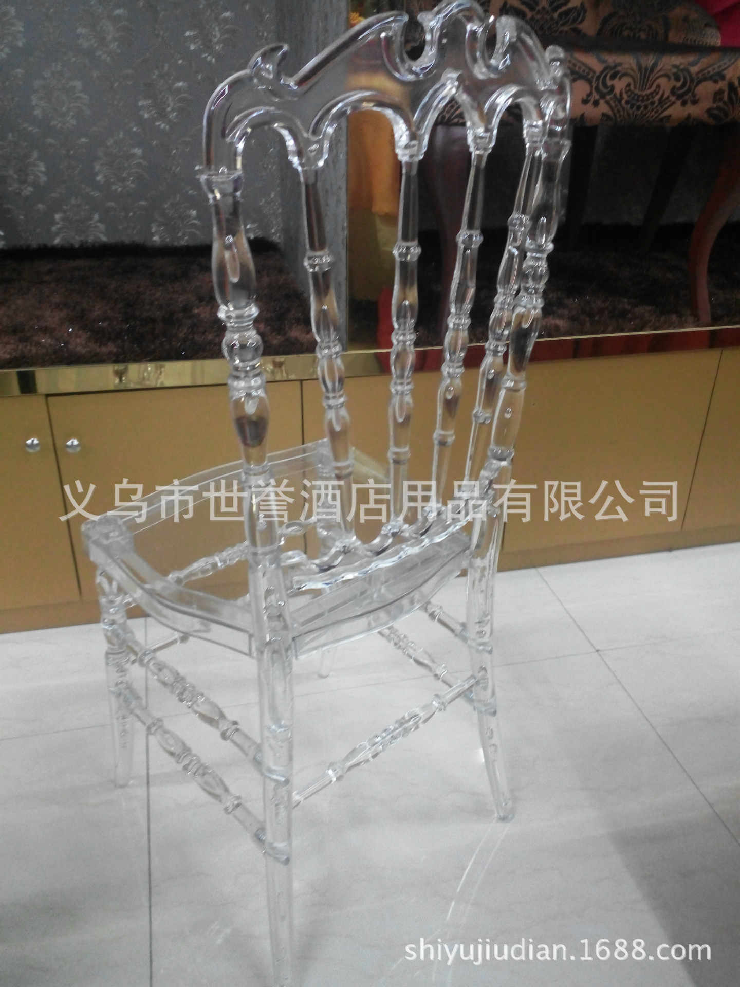 Yiwu transparent acrylic resin Crystal Wedding Chair bamboo chair bamboo chair