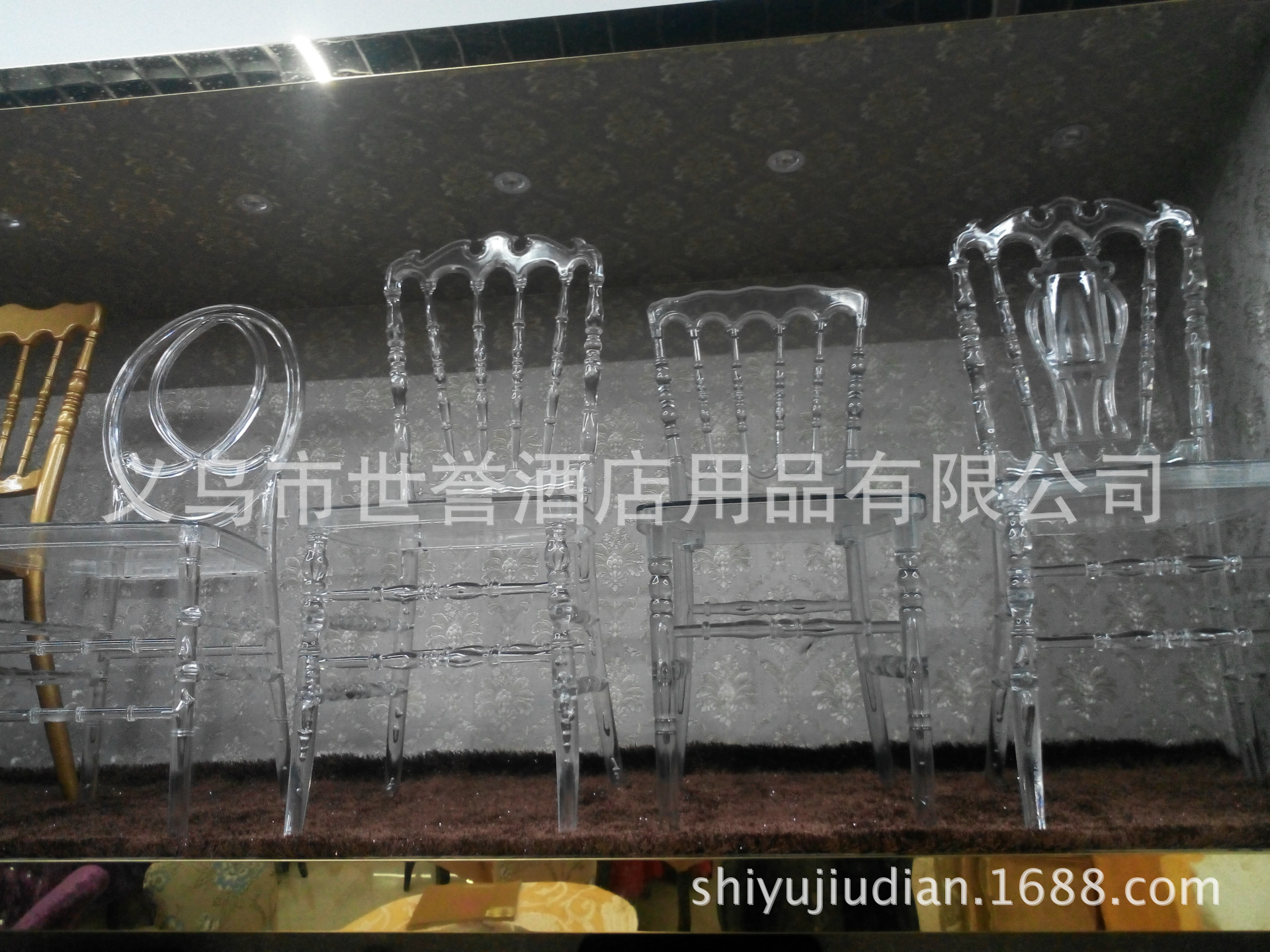 Yiwu transparent acrylic resin Crystal Wedding Chair bamboo chair bamboo chair