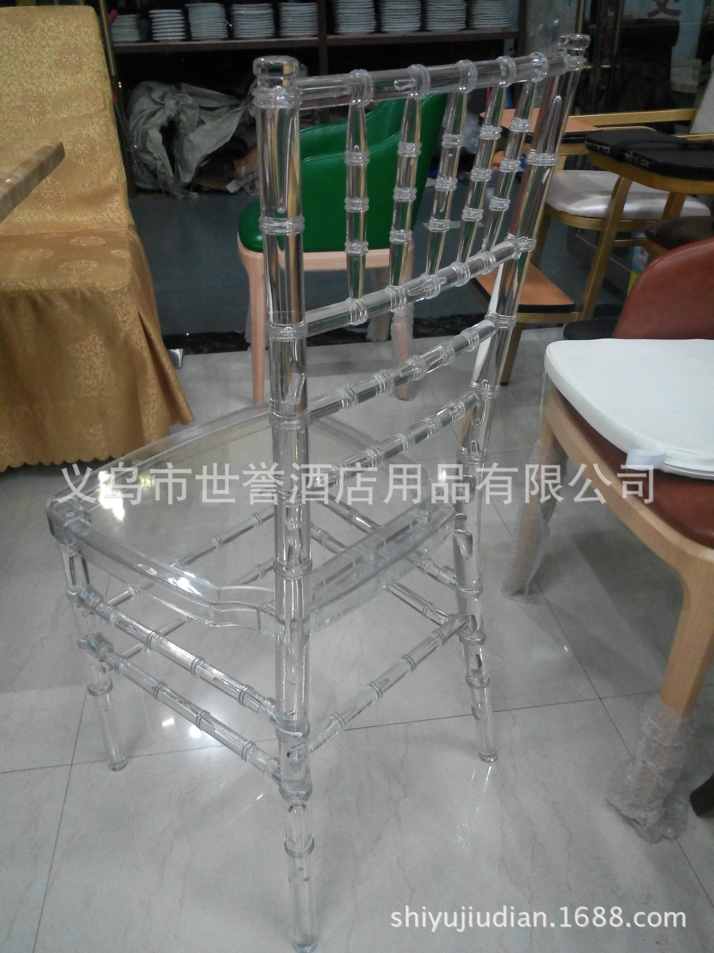 Yiwu transparent acrylic resin Crystal Wedding Chair bamboo chair bamboo chair
