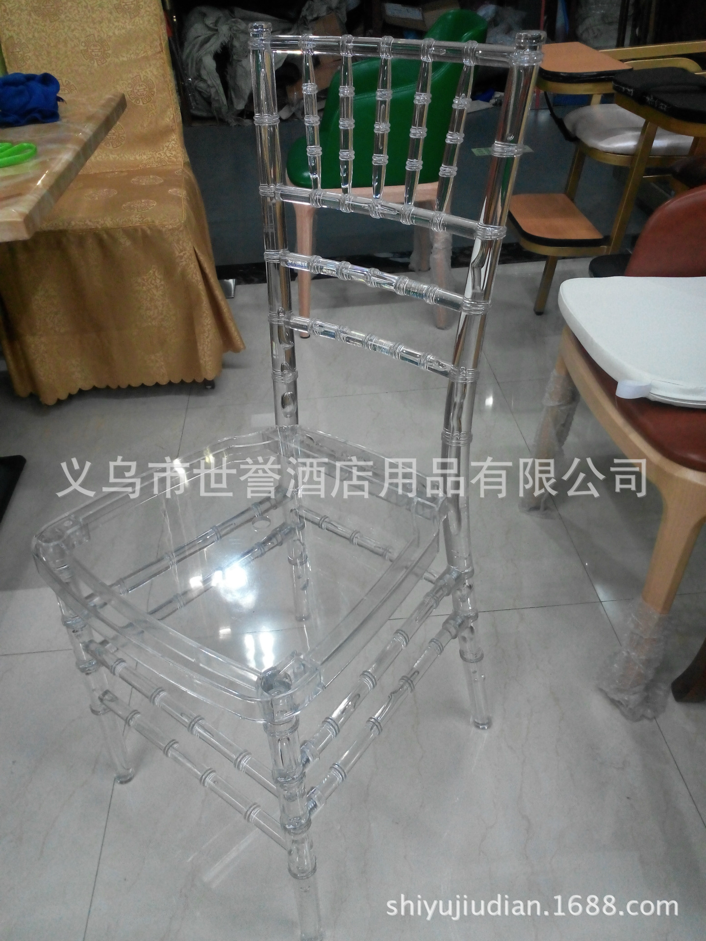 Yiwu transparent acrylic resin Crystal Wedding Chair bamboo chair bamboo chair