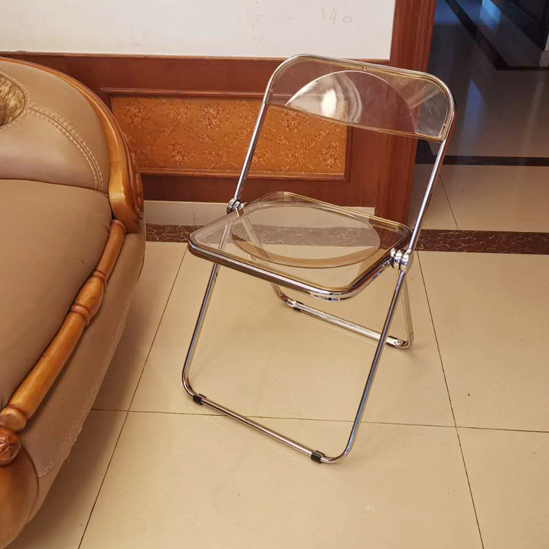 Transparent Folding Chair Dining Chair Ins Internet Celebrity Acrylic Plastic Crystal Chair Designer Chair Photo Negotiation Chair