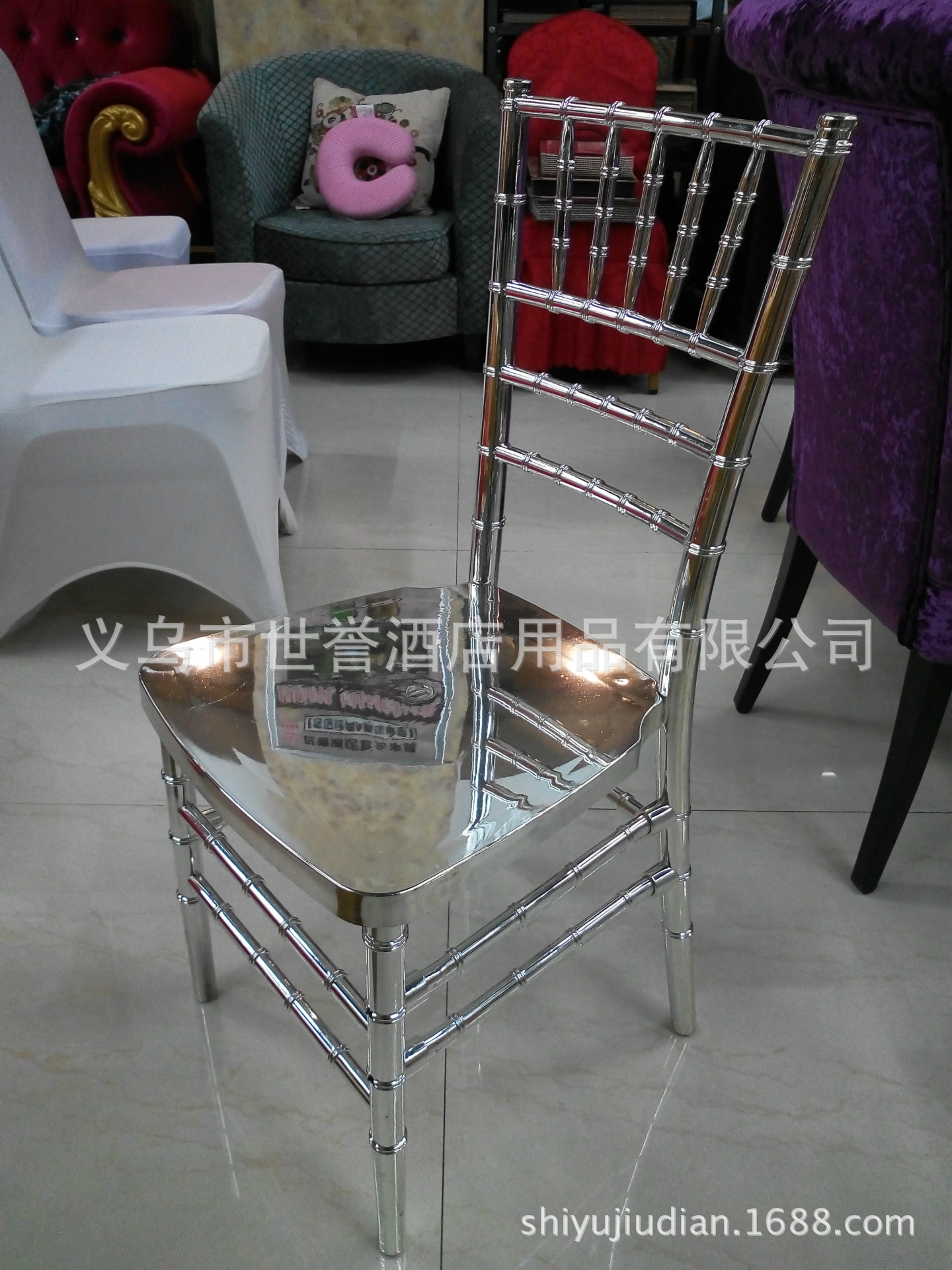Yiwu transparent acrylic resin color crystal wedding chair chair bamboo chair