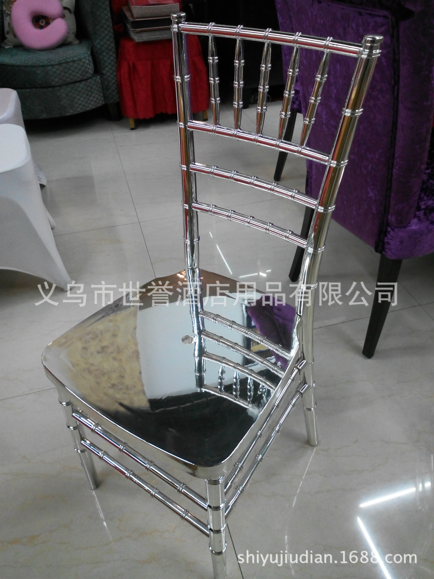 Yiwu transparent acrylic resin color crystal wedding chair chair bamboo chair