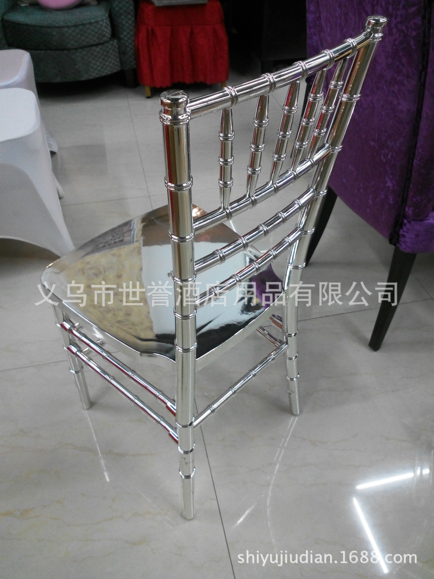 Yiwu transparent acrylic resin color crystal wedding chair chair bamboo chair