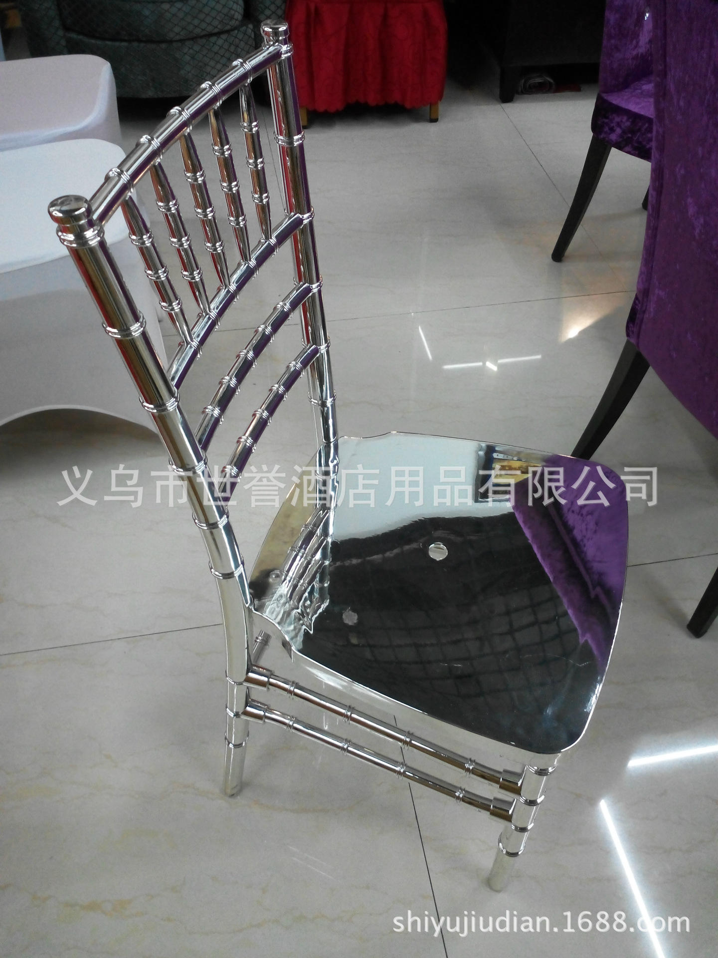Yiwu transparent acrylic resin color crystal wedding chair chair bamboo chair