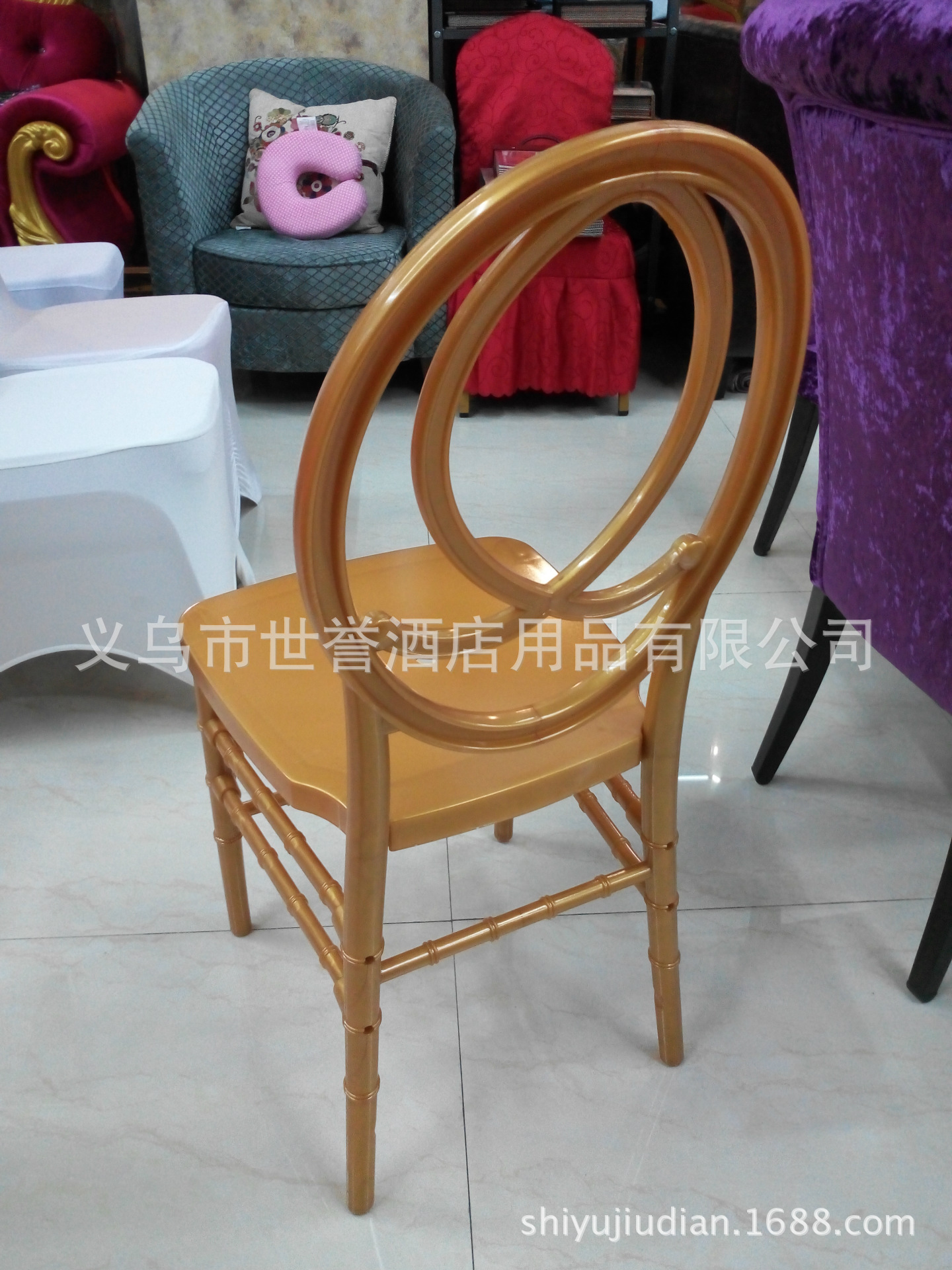 Yiwu transparent acrylic resin color crystal wedding chair chair bamboo chair