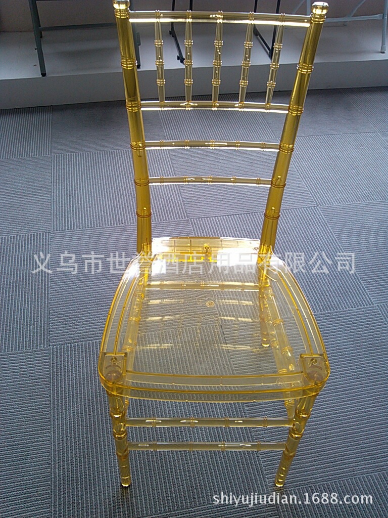 Yiwu transparent acrylic resin color crystal wedding chair chair bamboo chair