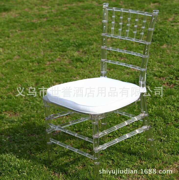 Yiwu transparent acrylic resin color crystal wedding chair chair bamboo chair