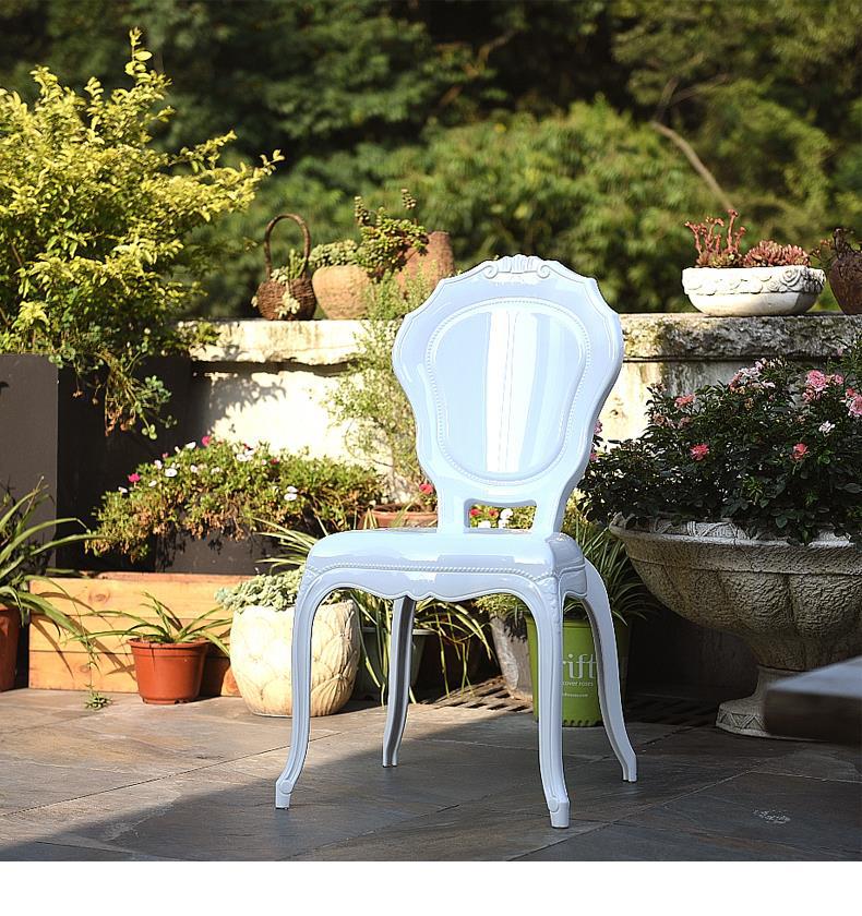 Crystal Chair  Transparent Crystal Dining Chair Ghost Stool Cosmetic Chair Vintage Hotel Palace Chair