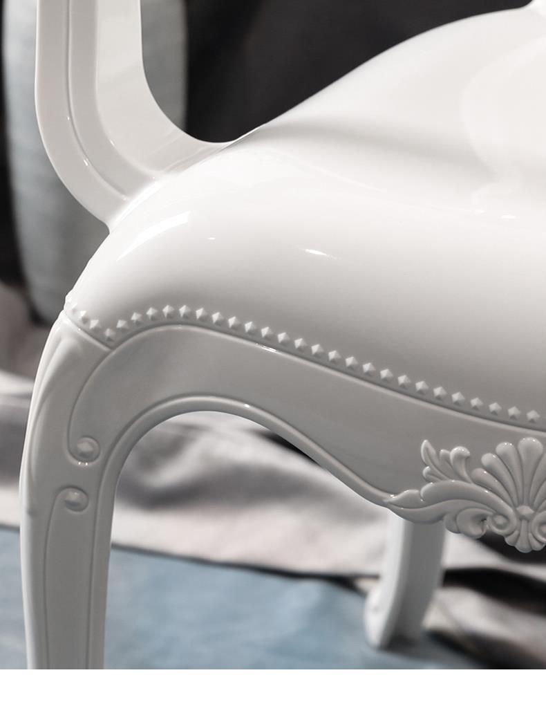 Crystal Chair  Transparent Crystal Dining Chair Ghost Stool Cosmetic Chair Vintage Hotel Palace Chair