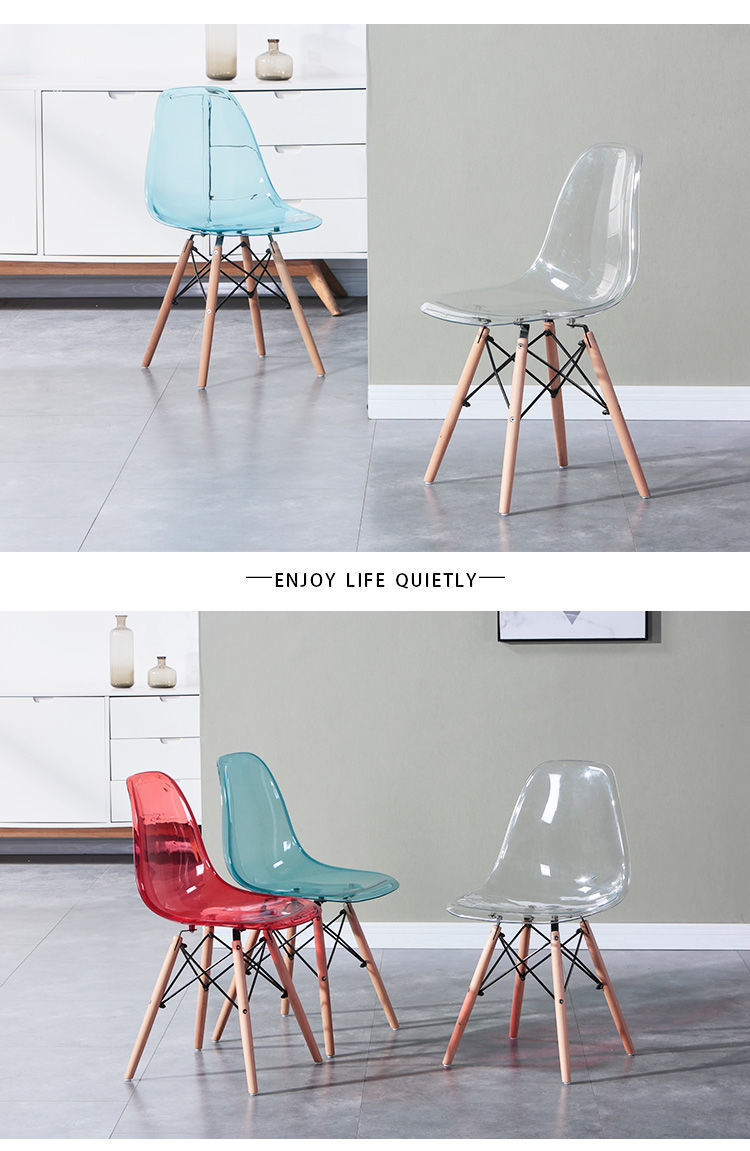 Crystal Chair Acrylic Crystal Chair Nordic Simple Backrest Leisure Dining Chair Internet Celebrity Plastic Stool