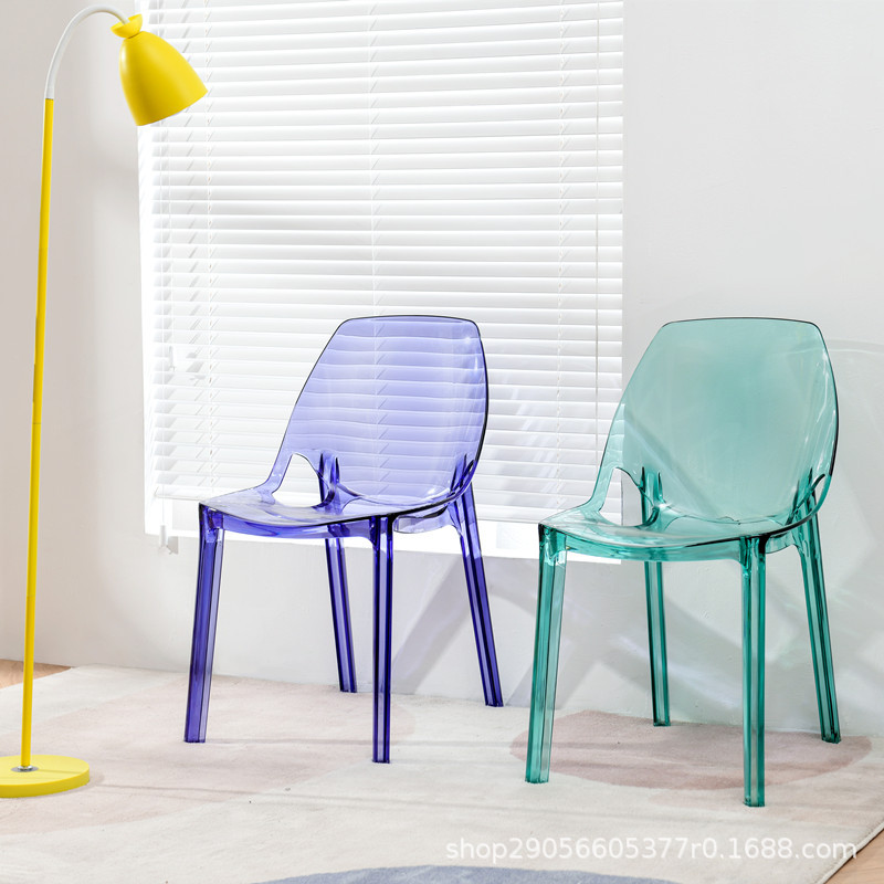 Crystal Chair Cosmetic Chair Nordic Creative Plastic Acrylic Transparent Crystal Plastic Chair Dining Room Chair