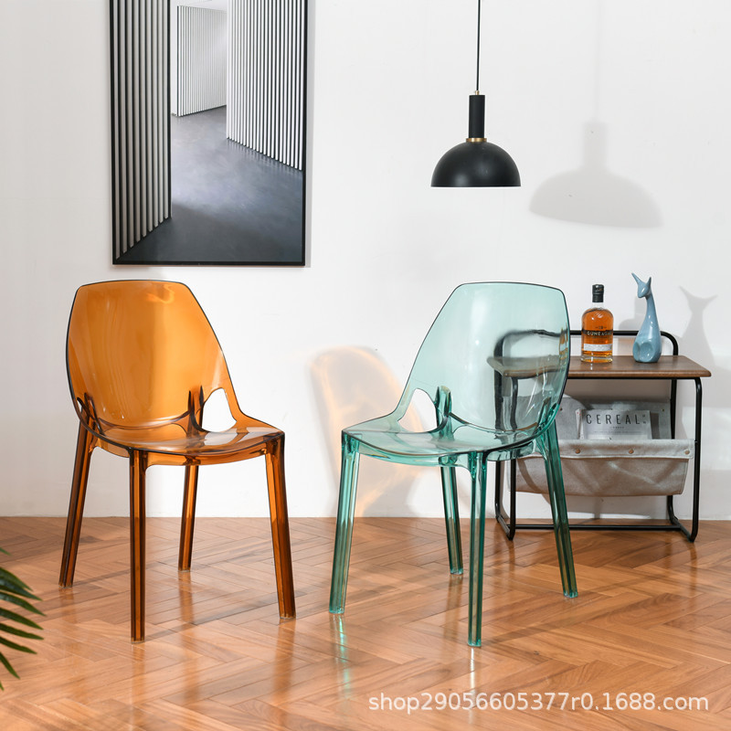 Crystal Chair Cosmetic Chair Nordic Creative Plastic Acrylic Transparent Crystal Plastic Chair Dining Room Chair