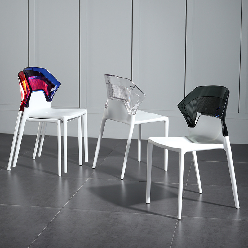 Crystal Chair Home Modern Creative Transparent Crystal Makeup Conference Chair Internet Celebrity Backrest Plastic Stool