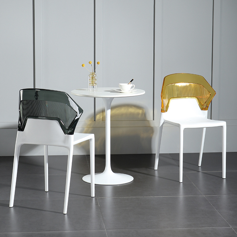 Crystal Chair Home Modern Creative Transparent Crystal Makeup Conference Chair Internet Celebrity Backrest Plastic Stool