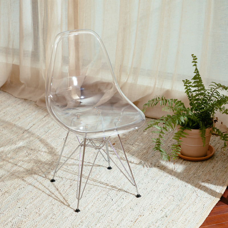 Crystal Chair  Simple Transparent Home Backrest Ins Internet Celebrity Dressing Table Crystal Makeup Stool