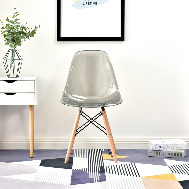 Crystal Chair  Simple Transparent Home Backrest Ins Internet Celebrity Dressing Table Crystal Makeup Stool