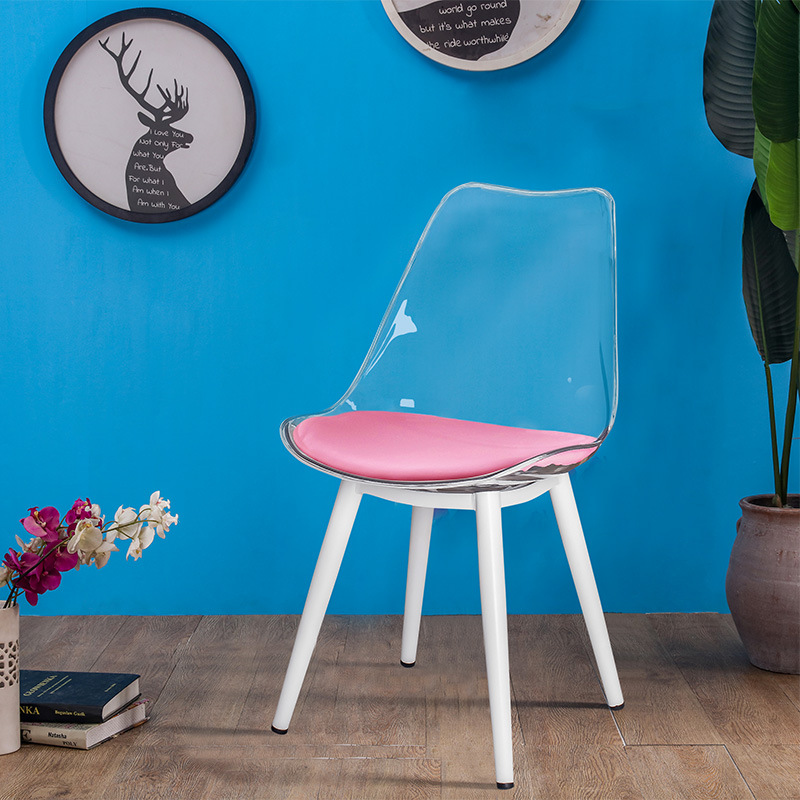 Crystal Chair Transparent Chair Home Bedroom Backrest Plastic Crystal Chair Acrylic Stool Simple Dining Chair