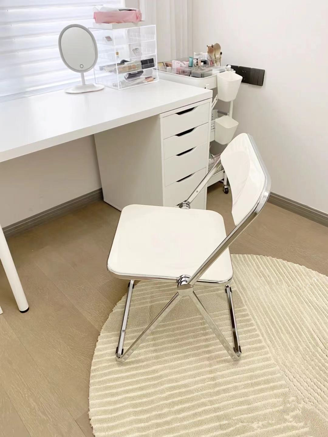 Crystal Chair  Acrylic Crystal Dining Chair Ins Makeup Stool Subnet Red Women&#039;s Clothing Store Photo Chair