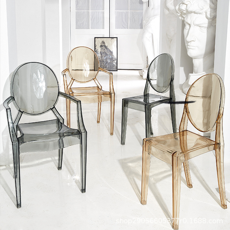 Dining Chair Transparent Light Chair Wedding Ins Style Conference Chair Nordic Ghost Devil Crystal Chair Crystal Chair