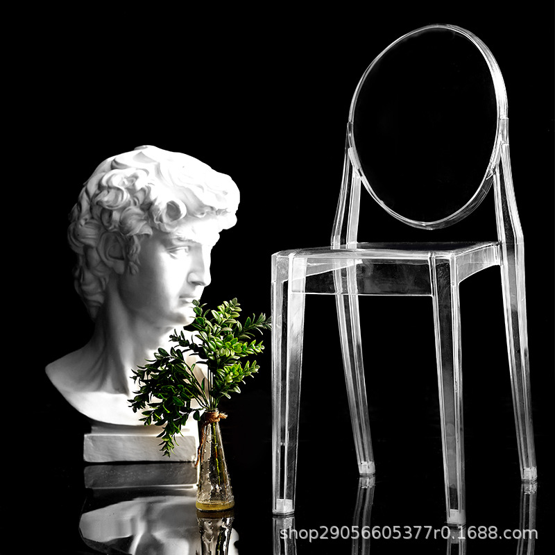 Dining Chair Transparent Light Chair Wedding Ins Style Conference Chair Nordic Ghost Devil Crystal Chair Crystal Chair