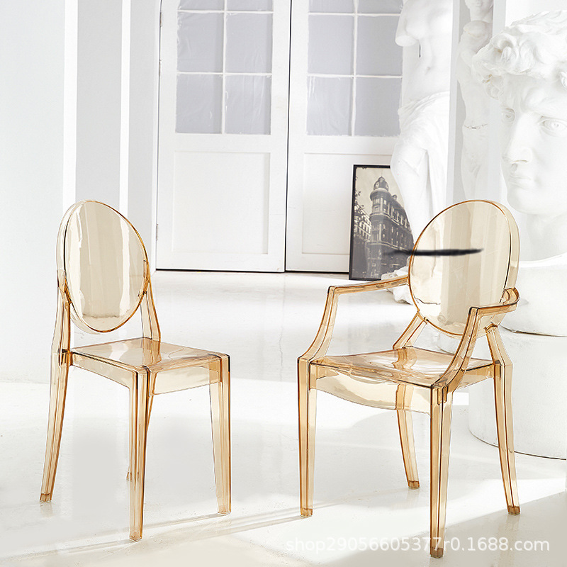 Dining Chair Transparent Light Chair Wedding Ins Style Conference Chair Nordic Ghost Devil Crystal Chair Crystal Chair
